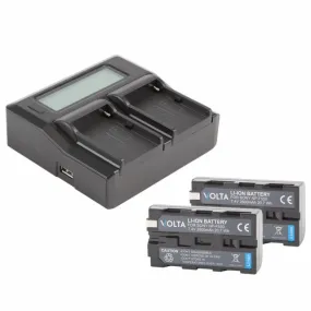Volta NP-F550 Li-Ion Two Battery and Dual Charger Kit