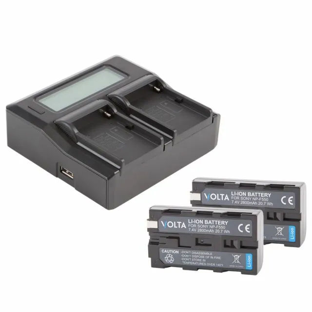 Volta NP-F550 Li-Ion Two Battery and Dual Charger Kit