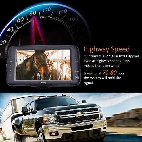 Wireless Backup Camera System, IP69K Waterproof Wireless Rear View Camera   5'' LCD Wireless Reversing Monitor for Trailer, RV, Trucks, Horse-Trailer, School Bus, Farm Machine,etc