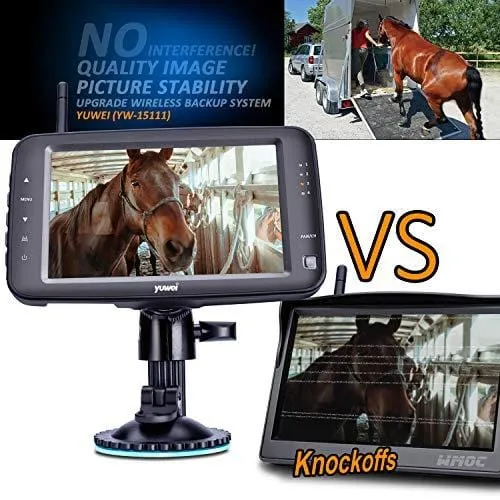 Wireless Backup Camera System, IP69K Waterproof Wireless Rear View Camera   5'' LCD Wireless Reversing Monitor for Trailer, RV, Trucks, Horse-Trailer, School Bus, Farm Machine,etc