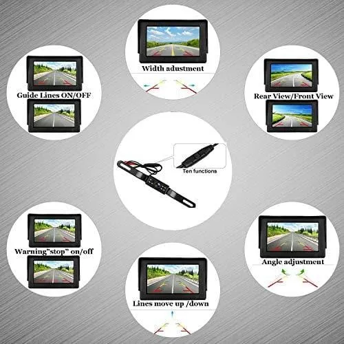 ZSMJ Digital Wireless Backup Camera Kit, Stable Signal Reverse Camera Kit with Super Night Vision, IP68 Waterproof Rear View Camera 4.3'' LCD Monitor for Trucks/RV/Vans/Trailer Over 660ft Transmission